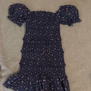 Katie J NYC Navy Blue Smocked Kids Dress - NWOT